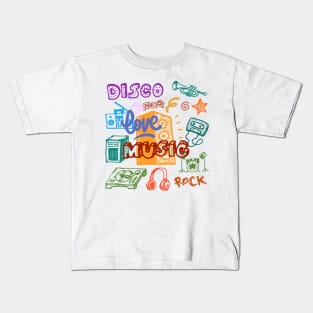 LOVE MUSIC, DISCO Kids T-Shirt